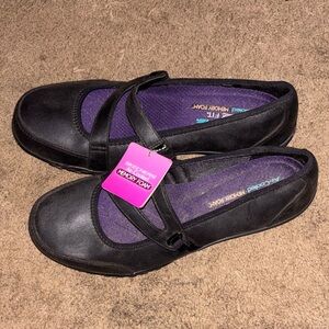 Skechers Women's Black and Purple Flats